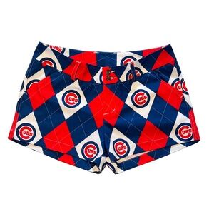 NWT Loudmouth Stylish Chicago Cubs Women’s Argyle Pattern Shorts - Size 8